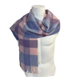 Edinburgh 🇬🇧 100% Lambswool Lavender & Pink Tartan Scarf NWT